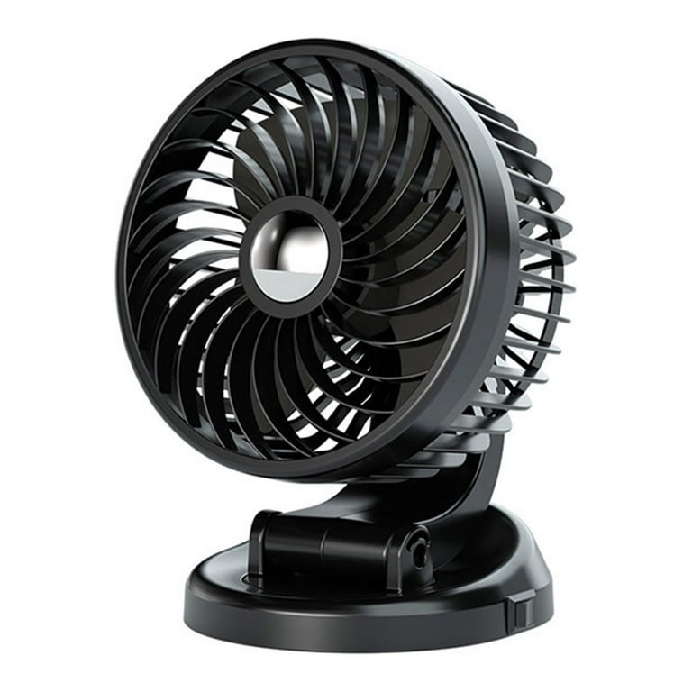 Yaoyar Car Fan, Portable Auto Cooling Fan 360 Degree Rotatable Vehicle Fan Strong Wind Electric Fan for Car Quiet Car Fans with Cigarette Lighter Plug 
