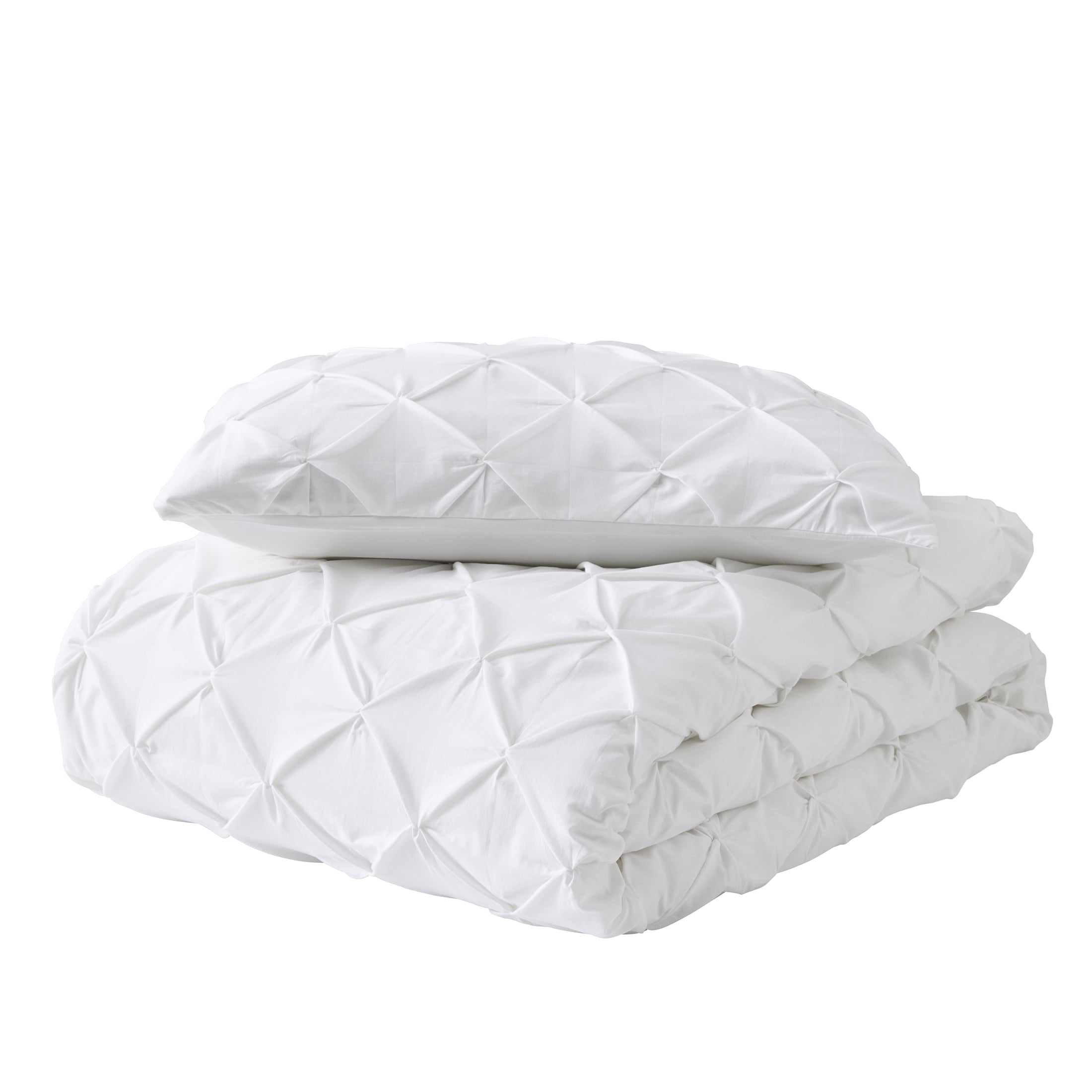 Better Homes & Gardens 2-Piece Arctic White Pintuck Comforter Set, Twin/Twin-XL