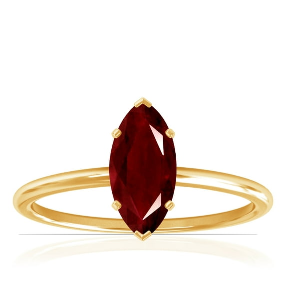 GemsNY July Birthstone - Dainty Marquise Four Prong Ruby Solitaire Ring (Grade - AAA | 2.00cts.)