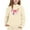 Beige, variant on Girls Hooded Sweatshirt With Bow Printed Crew Neck Long Sleeve Casual Top For Big & Little 2025 2026 Fall Winter Clothes - Beige,2-3 Years