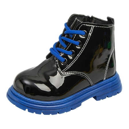 

kpoplk Toddler Boots for Girls Children Shoes Fashion and Comfortable Soft Sole Ankle Boots Small and Medium Boys and Girls (Blue 7 Toddler)