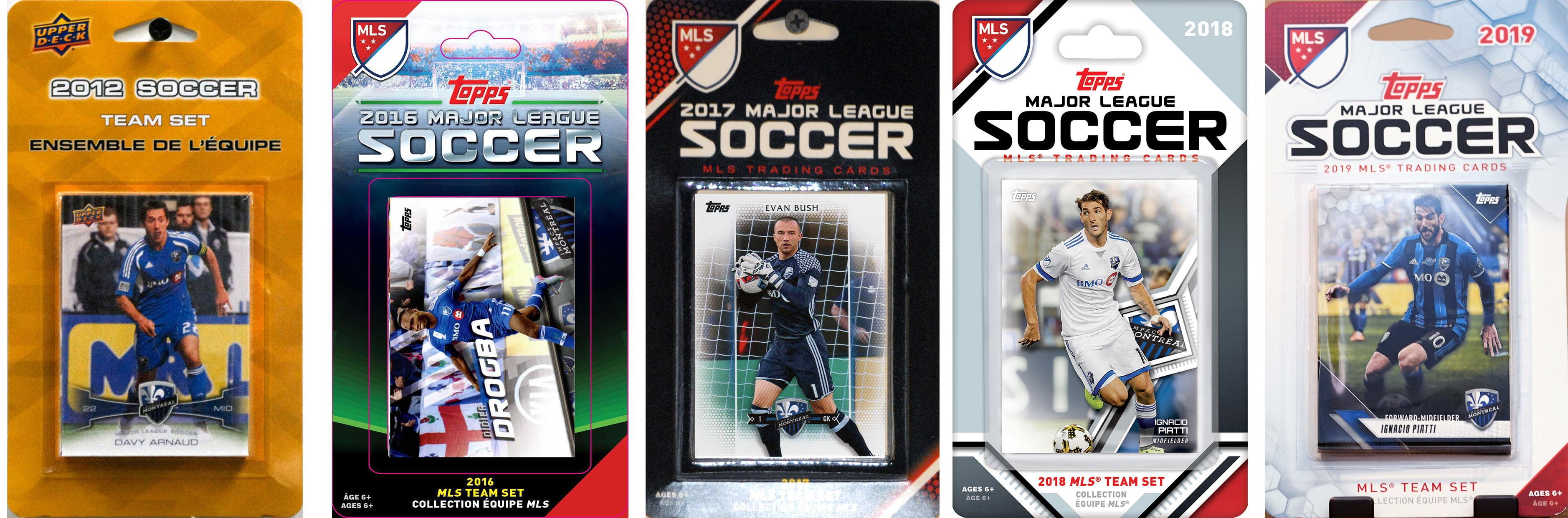 MLS Montreal Impact 5 Different Licensed Trading Card Team Sets