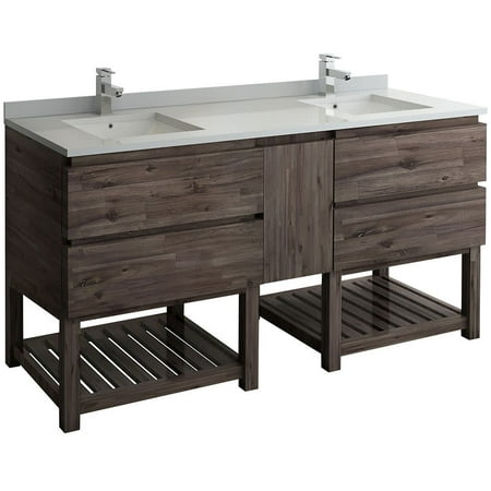 Fresca Fcb31 301230 Fs Acacia Wood Stella 70 Double Free Standing