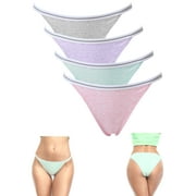 BeautyIn Womens Cotton Underwear Stretch Bikini Panties Pack of 4