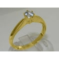thumbnail image 2 of LBG British Made 10k Yellow GoldWomens Ring Natural Aquamarine Engagement Ring - 33 size options - Size 7.5, 2 of 7