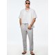 thumbnail image 3 of Pantalones JMIERR casuales de algodón y lino con cintura elástica para hombre, gris claro, 3 of 6
