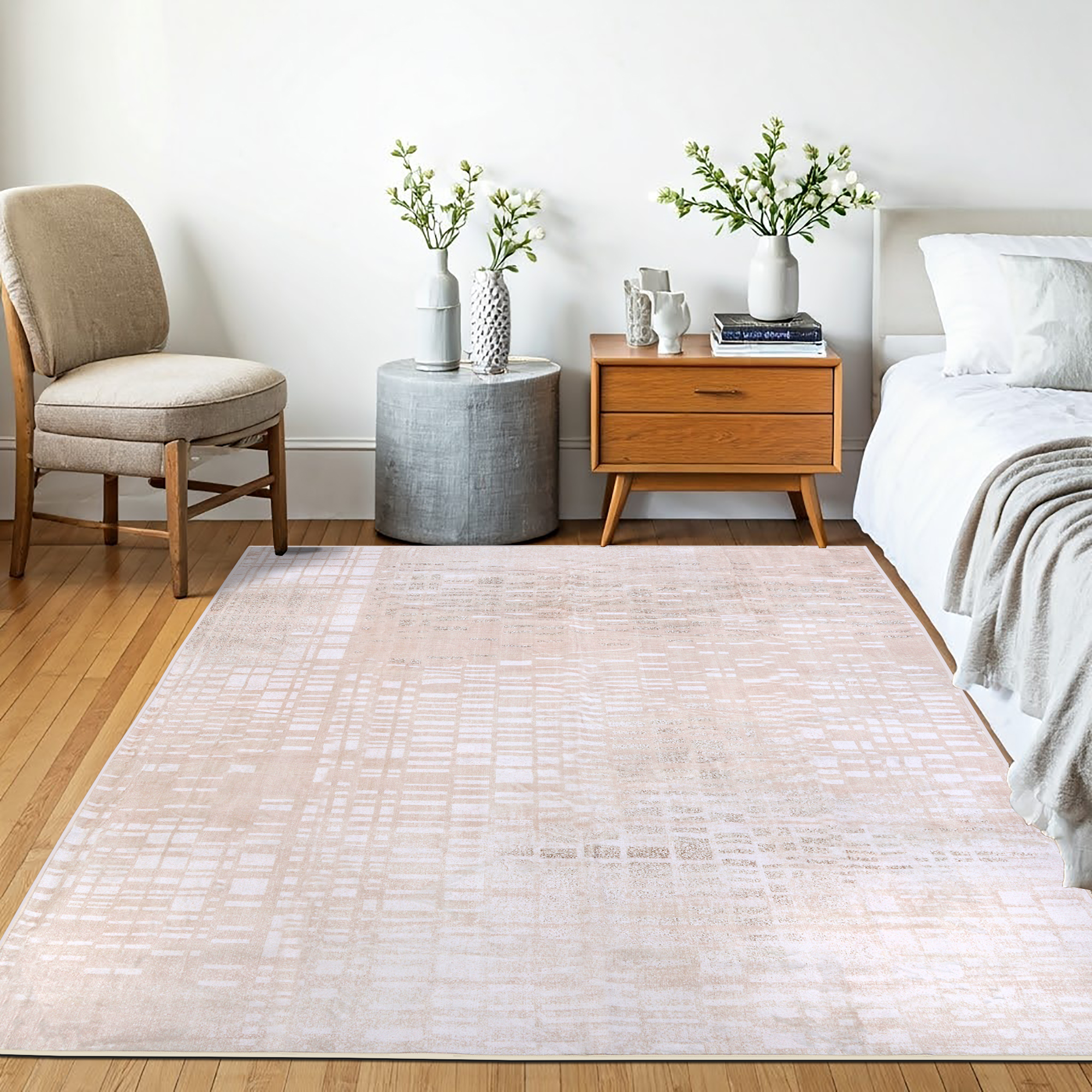Delara 8'x10' Machine Washable Area Rug, Soft & Durable, Non-Slip, Stain Resistant, Urban Veil, for Bedroom, Living & Dining Room