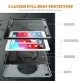 thumbnail image 6 of Dteck Screen Protector Case for iPad 5th Gen (2017)/6th Gen (2018)/iPad Air 1st/Air 2/iPad Pro 9.7" Shockproof Three-Layer Heavy Duty Protector Rubber Hard Stand Hand Strap Cover 9.7-inch,Gray, 6 of 7