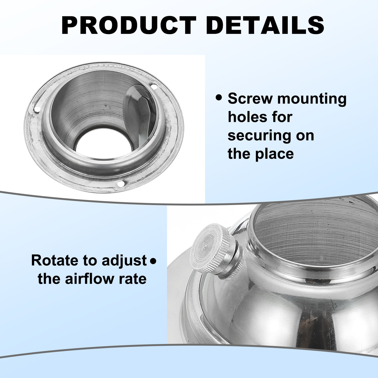 Uxcell 6.3 Inch Round Air Vent, Adjustable Ball Jet Nozzle Diffuser Ceiling Diffuser Vent Cover ABS Soffit Vent