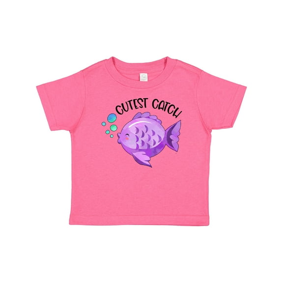 Inktastic Cutest Catch Cute Purple Fish Boys or Girls Baby T-Shirt