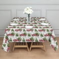 thumbnail image 3 of White Christmas Red Truck and Tree Pattern Square Tablecloth,Waterproof Square Table Cover,Wipeable Spillproof Washable Table Cover for Home Kitchen Party Decor 52"x52"(132x132cm), 3 of 6
