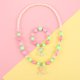 thumbnail image 3 of Juego de 8 collares y pulseras de joyería para niñas y niños, diseño de unicornio, sirena, flamenco, mariposa, arcoíris, cuentas de madera, bisutería, regalo de fiesta, 3 of 5