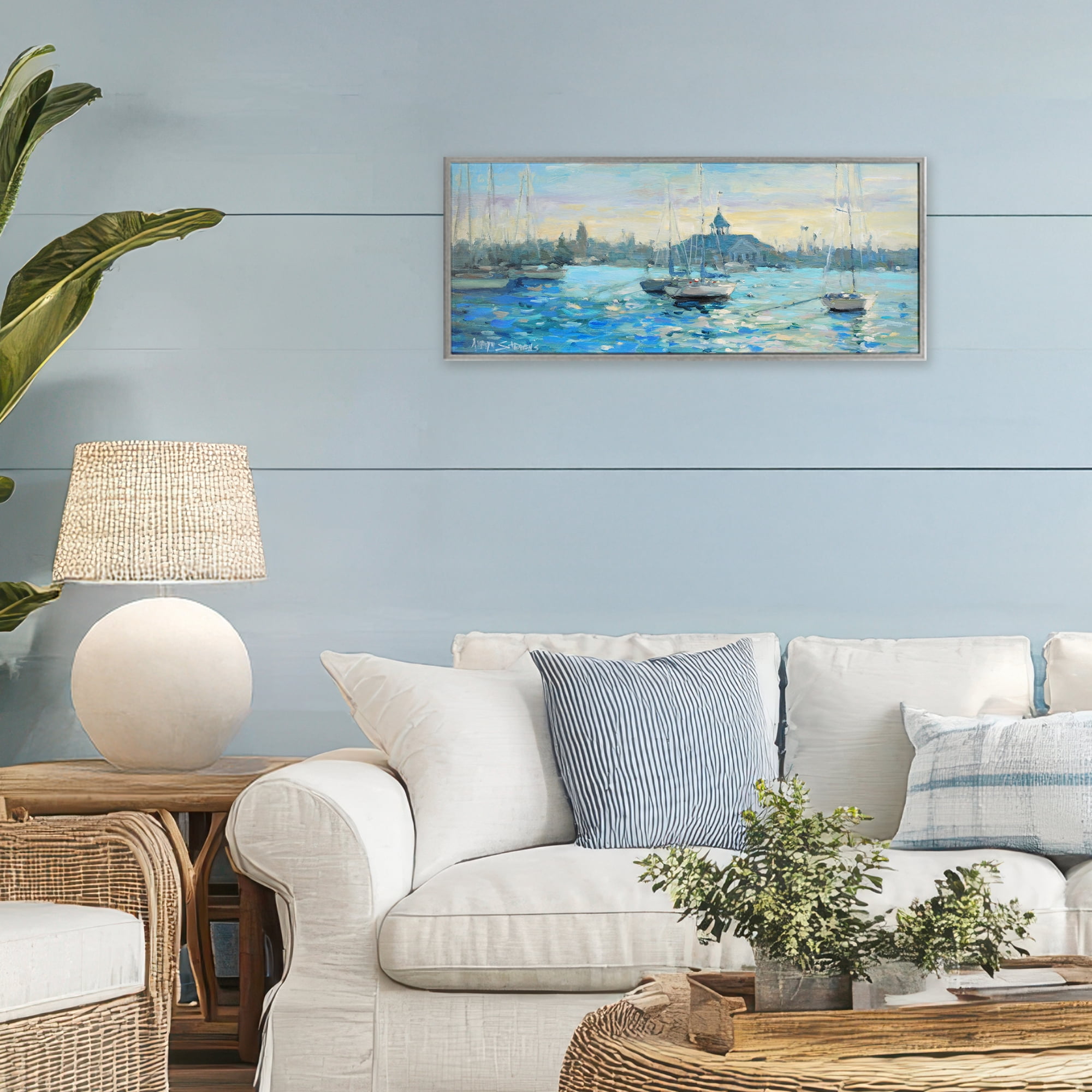 Stupell Industries Sunday On The Water Gray Framed Giclee Art, design by Allayn Stevens