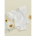 thumbnail image 2 of Bagilaanoe Newborn Baby Girl Summer Rompers Fly Sleeve Bodysuits 3M 6M 12M 18M Infant Casual One Piece Short Jumpsuit, 2 of 8