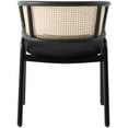 thumbnail image 6 of LeisureMod Ervilla Mid Century Modern Dining Chair With Stainless Steel Legs Velvet Seat and Wicker Back, Contemporary Dining Arm Chairs for Kitchen and Dining Room, Set of 2 (Black), 6 of 11