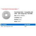 thumbnail image 2 of Front Brake Rotor - Compatible with 2000 - 2001 Dodge Ram 1500 RWD, 2 of 2