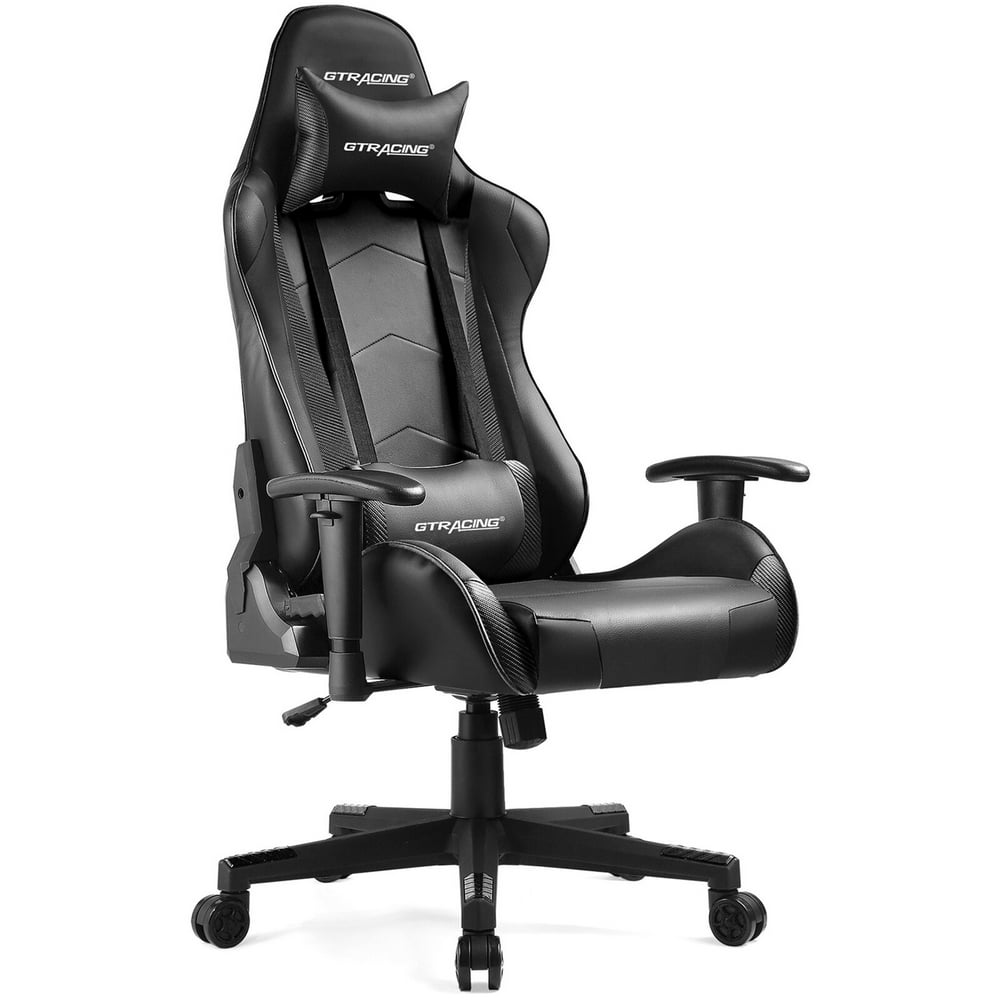 GTRACING Gaming Chair Office Chair in Home Leather with Adjustable Headrest and Lumbar Pillow 