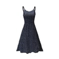 thumbnail image 5 of Robe Midi Bohème à Bretelles Spaghetti pour Femmes, Col en V, à Pois Floraux, Ligne A, Hawaïenne, avec Poche et Ceinture, 5 of 5