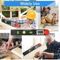 thumbnail image 5 of Digital Angle Finder, 0~999 Digital Protractor Ruler Bubble Level Goniometer Electronic 230mm Inclinometer, 5 of 5