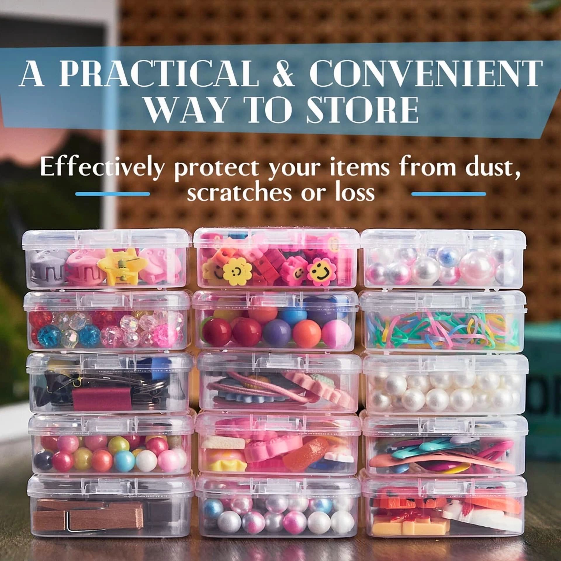 CRESTIN- 30 Pcs Clear Jewelry Box Plastic Bead Storage Craft Container Earrings Organizer
