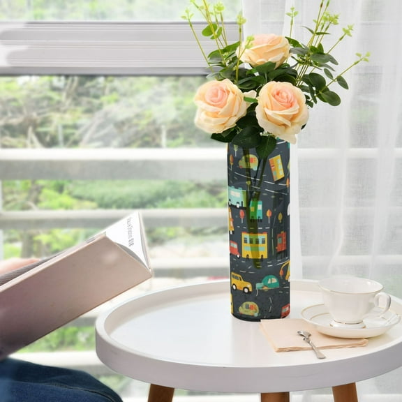 Cars Road Vases for Flowers Modern Decorative Vase Home Decor for Bedroom Kitchen Living Room Centerpieces
