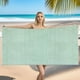 thumbnail image 1 of Toalla de playa de rayas con flecos y mochila, accesorios de baño, toalla de baño grande con bordado disponible, toallas de playa de algodón, 1 of 6