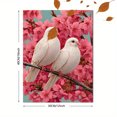 thumbnail image 3 of Cherry Blossom Romantic Dove Canvas Art, Whimsical Pink White Print, Bedroom Living Room Decor, 3 of 8