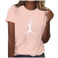 thumbnail image 1 of Tops Cortos para las Mujeres Blusas Impresas Manga Corta Cuello Redondo, Tops de Blusa para las Mujeres Primavera Verano Casual, 1 of 4