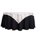 thumbnail image 4 of BalsaCircle 54" x 54" White Gold Metallic Geometric Design Square Polyester Table Overlay Tablecloths, 4 of 8