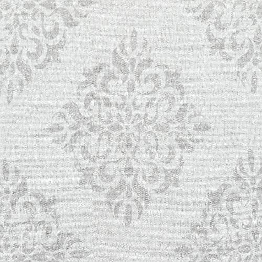 Exclusive Home Nagano Medallion Belgian Linen Rod Pocket Curtain Panel Pair, 54"x96", Dove Grey