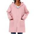 thumbnail image 5 of iHPH7 Travel Jacket Rain Jacket Women Waterproof Hooded Rain Jacket Women Womens Fall Clothing Softshell Jacket Trench Coat Women Windbreaker Jacket Women Pink XL, 5 of 6