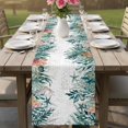 thumbnail image 4 of Coastal Green Seaweed Table Runner 72 Inches, Summer Beach Coral Starfish Retro Bed Runner Dresser Scarves Tabletop for Indoor Outdoor Parties/Ceremony/Banquet, 16" x 72", 4 of 9