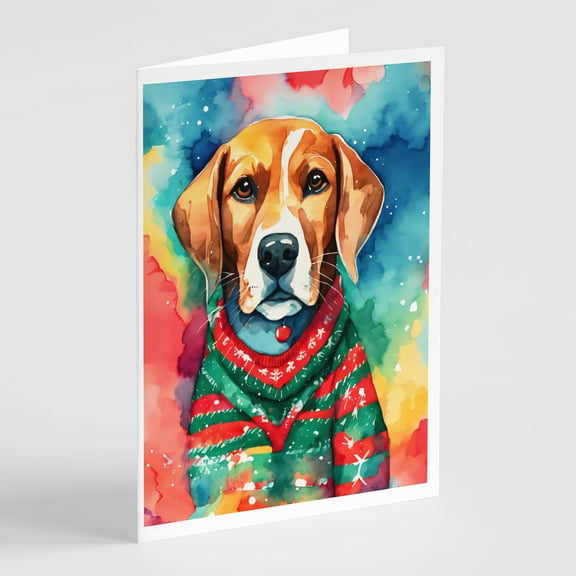 Beagle Christmas Greeting Cards Pack of 8 7 in x 5 in