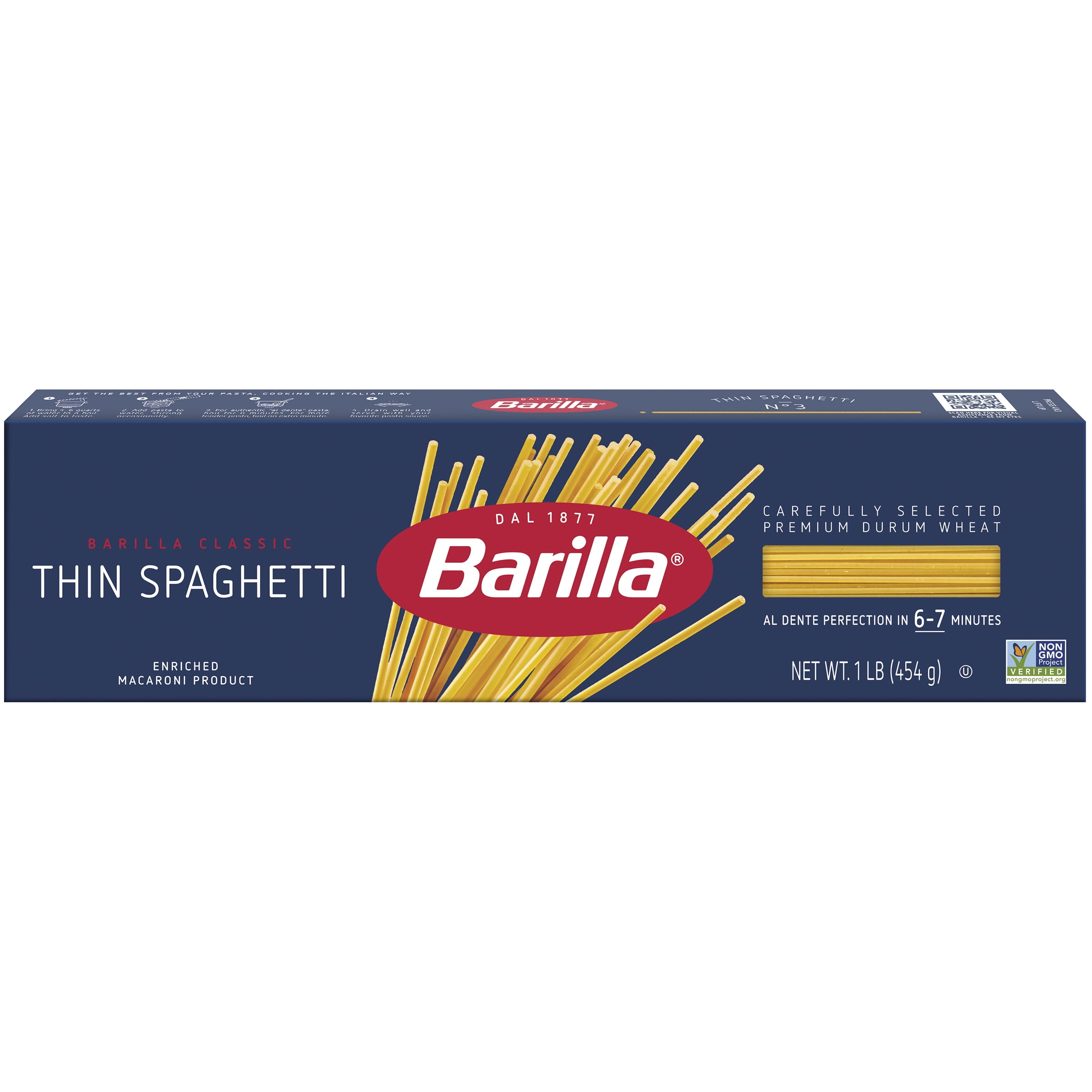 Barilla Thin Spaghetti Pasta Noodles, 16 oz (5 pack)