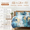 thumbnail image 6 of Abstract Graffiti Art 4 Piece Duvet Cover Set Queen Size Blue Gold Blend Decor Soft Bedding Set Comforter Cover, 1 Duvet Cover 1 Flat Sheets and 2 Pillowcases, 6 of 9