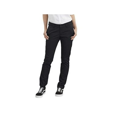 Dickies Women's Straight Flex Twill Pant Rinsed Black 2R
