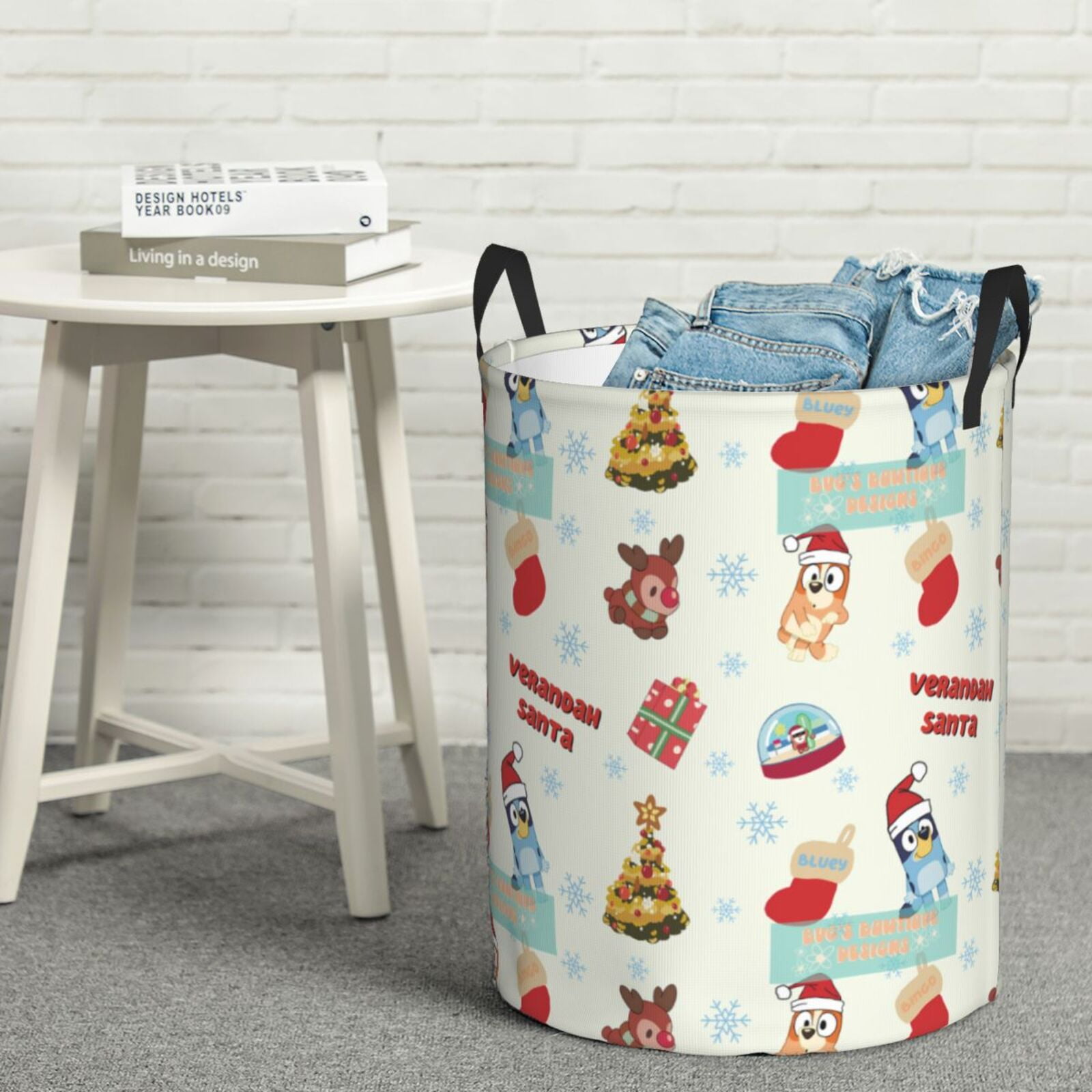 Johaoi Bluey Pattern Round Large Laundry Basket -Storage Basket - Toy Storage Basket, Perfect as Hamper, Kids Room Storage, and Toy Containment-