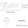 thumbnail image 2 of Laser Cut Basswood Wall Sculpture for Home Decoration Kitchen Supplies Word Hello White 120x300x5mm, 2 of 9