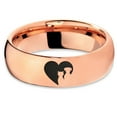thumbnail image 2 of Tungsten Heart Yin Yang Dog Cat Lovers Band Ring 7mm Men Women Comfort Fit 18k Rose Gold Dome Polished, 2 of 4
