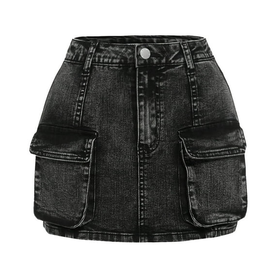 Wangkekeji Teenage Girl's Flip Front Pocket Denim Skirt Clothes Dresses
