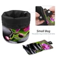 thumbnail image 4 of PhooArto Drawstring Cosmetic Bag, Barrel Shaped Portable Travel Makeup Bags, Zen Basalt Stone Orchid Large Capacity Waterproof Multifunctional Bucket Toiletry Bag, 4 of 6