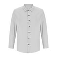 thumbnail image 4 of Fjofpr Mens Shirts Long Sleeve Button Down Collar Shirts for Men Long Sleeve Mens Shirts Casual Stylish Men's Solid Color Turndown Collar Button T-shirt Long Sleeved Cardigan Shirt, 4 of 8