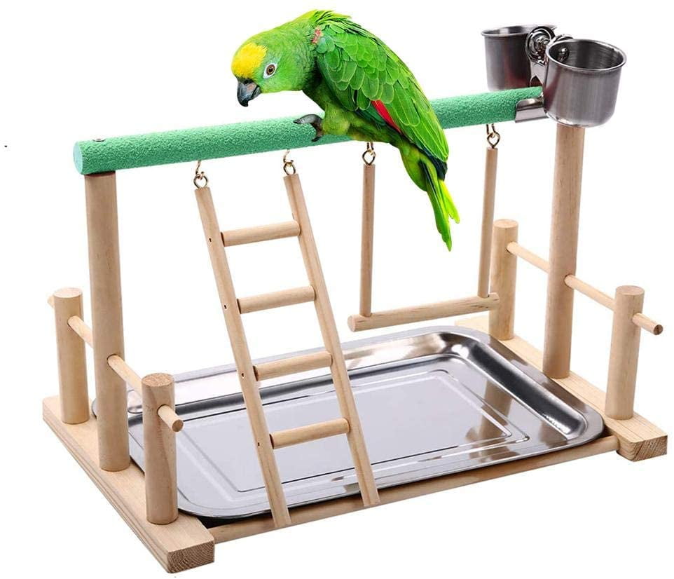 Bird Toy, Safe and Durable Bird Activity Center, Birdcage Stands with Bird Perch Ladder Hammock