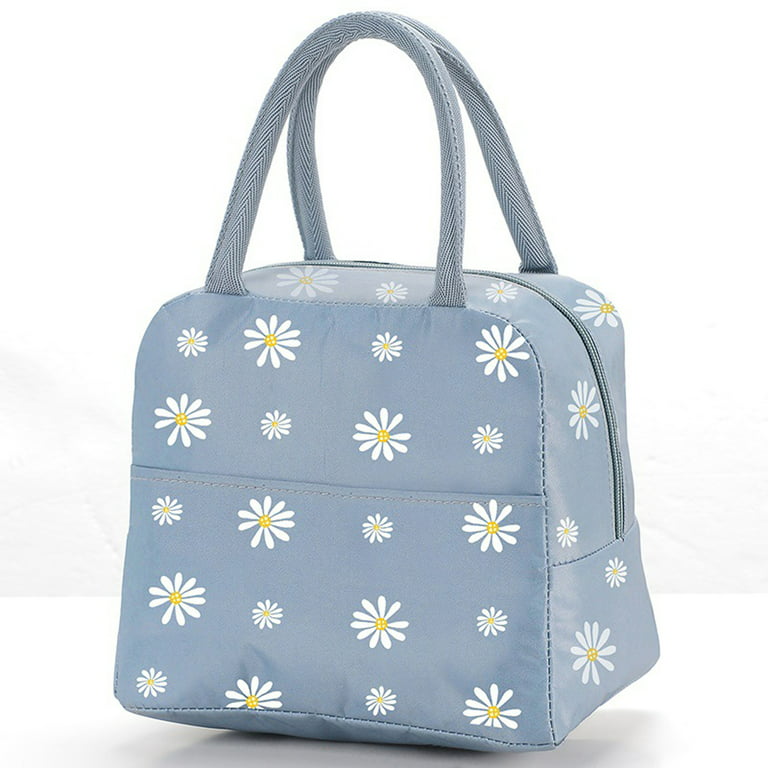 Elionless Insulated Lunch Bag, Portable Thermal Lunch Bags Cooler Bag Daisy Pattern Lunch Box Organizer Tote Bag For Women Adults Kids Girls Work