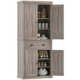 thumbnail image 1 of HOMCOM Kitchen Pantry Storage Cabinet, Tall Pantry with Drawer Wood Grain, 1 of 10