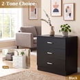thumbnail image 5 of Ubesgoo 3 Drawer Dresser, Modern Storage Chest with Spacious Drawers, Black Bedroom Dresser Organizer Cabinet for Bedroom, Living Room and Home Office, 5 of 11