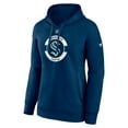 thumbnail image 2 of Women's Fanatics  Navy Seattle Kraken Authentic Pro Core Secondary Fleece Pullover Hoodie, 2 of 3