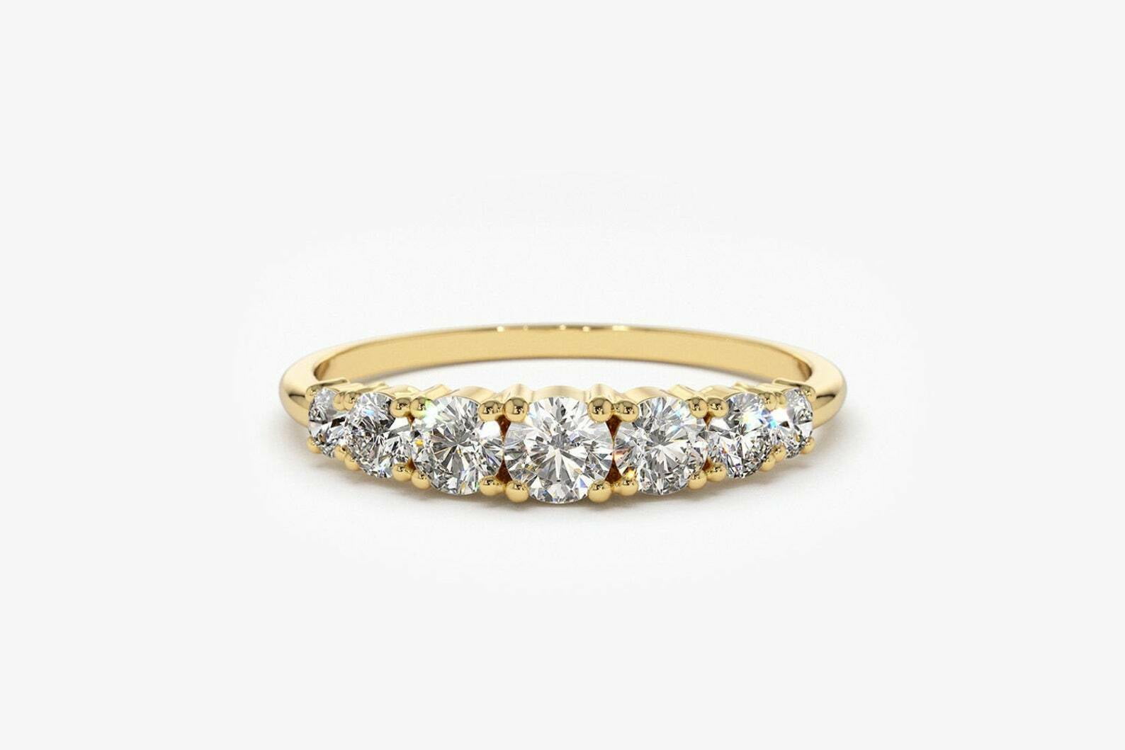 HeartsAndYou 2.6ct Engagement Ring for Women Round Cut Moissanite Stackable Design 18k Yellow Gold over Silver