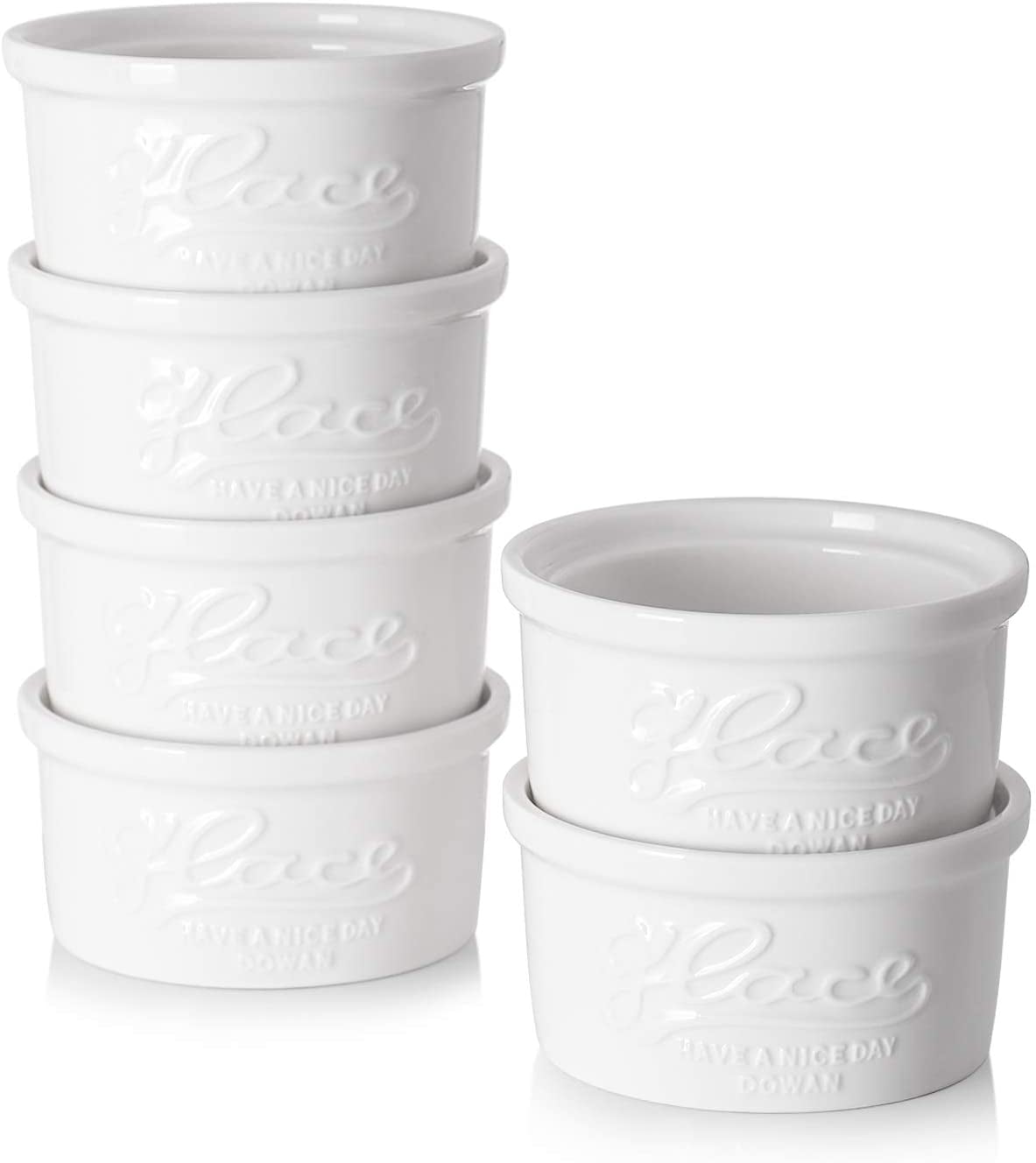 DOWAN 4 oz Ramekins Ramekins for Creme Brulee Souffle, Porcelain