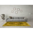 thumbnail image 3 of Ahgly Company Machine Washable Indoor Round Medallion Yellow Traditional Area Rugs, 5' Round, 3 of 4